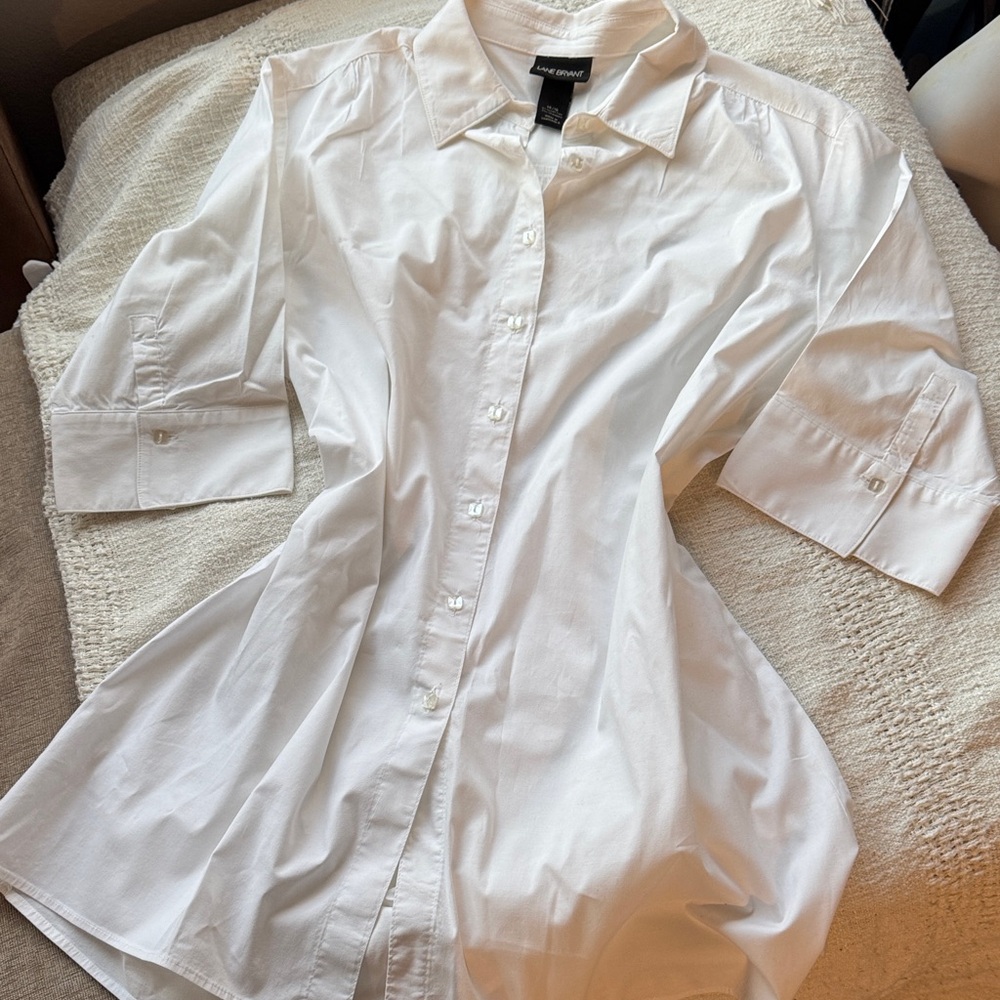 Lane bryant White Button-Up Shirt